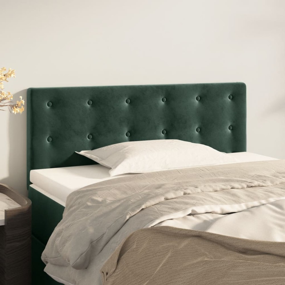 vidaXL Tăblie de pat, verde închis, 100x5x78/88 cm, catifea