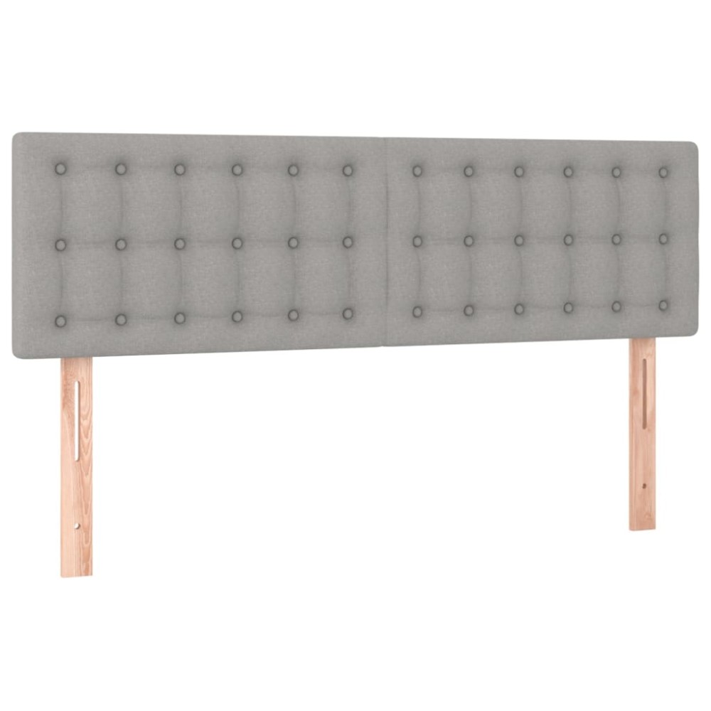 vidaXL Tăblii de pat, 2 buc., gri deschis, 72x5x78/88 cm, textil