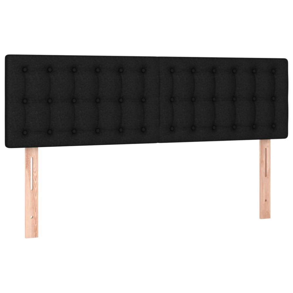 vidaXL Tăblii de pat, 2 buc., negru, 72x5x78/88 cm, textil