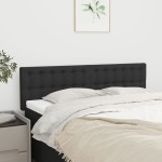vidaXL Tăblii de pat, 2 buc., negru, 72x5x78/88 cm, textil vidaXL Tăblii de pat, 2 buc., negru, 72x5x78/88 cm, textil