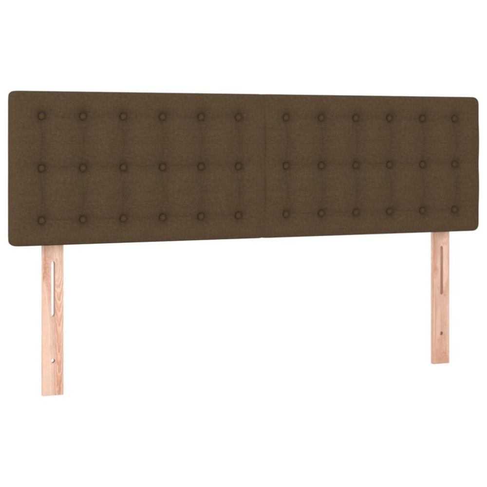 vidaXL Tăblii de pat, 2 buc., maro închis, 72x5x78/88 cm, textil
