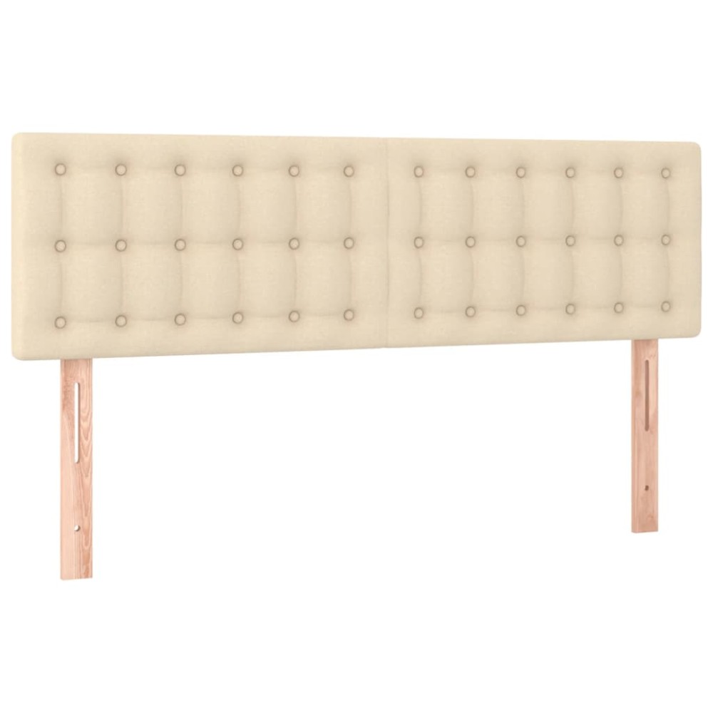 vidaXL Tăblii de pat, 2 buc., crem, 72x5x78/88 cm, textil