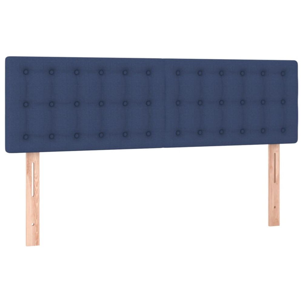vidaXL Tăblii de pat, 2 buc., albastru, 72x5x78/88 cm, textil