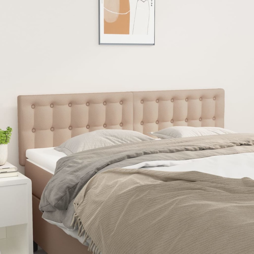 vidaXL Tăblii de pat 2 buc. cappuccino 72x5x78/88 cm piele ecologică