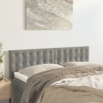 vidaXL Tăblii de pat, 2 buc., gri deschis, 72x5x78/88 cm, catifea vidaXL Tăblii de pat, 2 buc., gri deschis, 72x5x78/88 cm, catifea