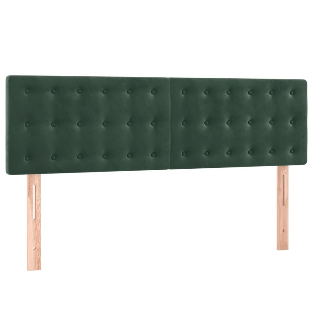 vidaXL Tăblii de pat, 2 buc., verde închis, 72x5x78/88 cm, catifea