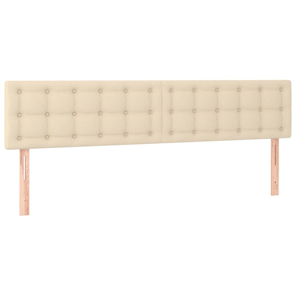 vidaXL Tăblii de pat, 2 buc, crem, 80x5x78/88 cm, textil