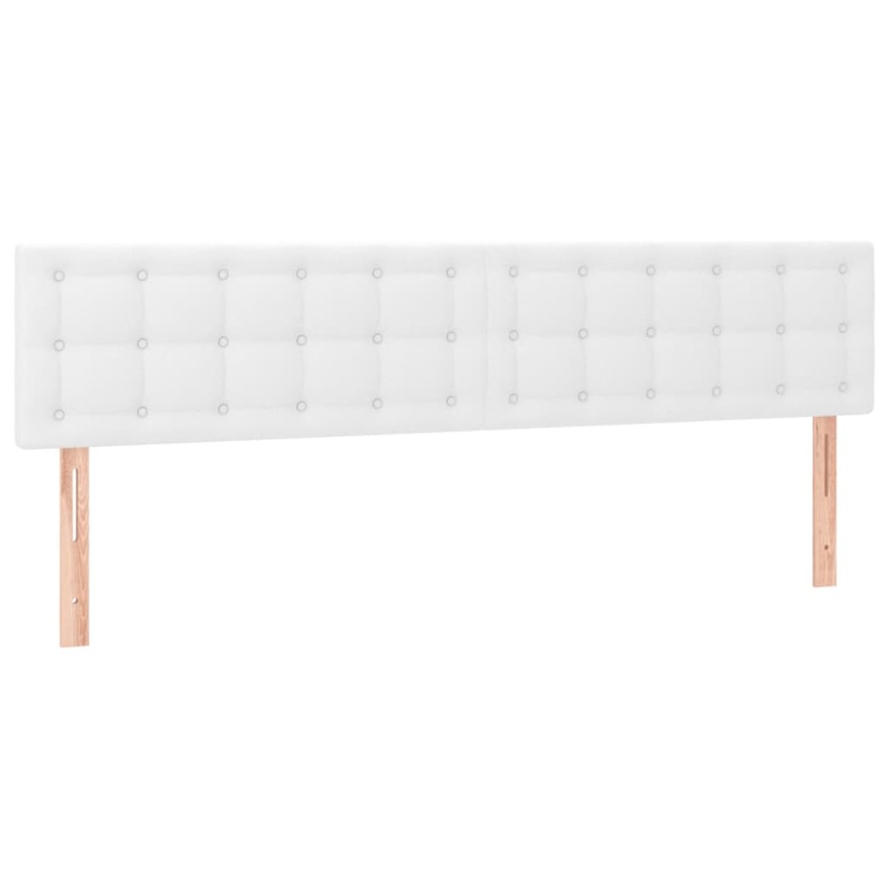 vidaXL Tăblii de pat, 2 buc, alb, 80x5x78/88 cm, piele ecologică