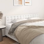 vidaXL Tăblii de pat, 2 buc, alb, 80x5x78/88 cm, piele ecologică vidaXL Tăblii de pat, 2 buc, alb, 80x5x78/88 cm, piele ecologică