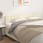vidaXL Tăblii de pat, 2 buc., crem, 80x5x78/88 cm, piele ecologică vidaXL Tăblii de pat, 2 buc., crem, 80x5x78/88 cm, piele ecologică