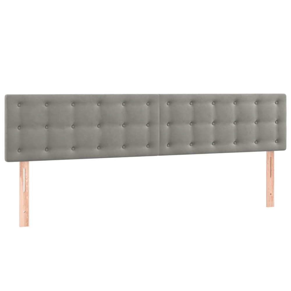 vidaXL Tăblii de pat, 2 buc, gri deschis, 80x5x78/88 cm, catifea