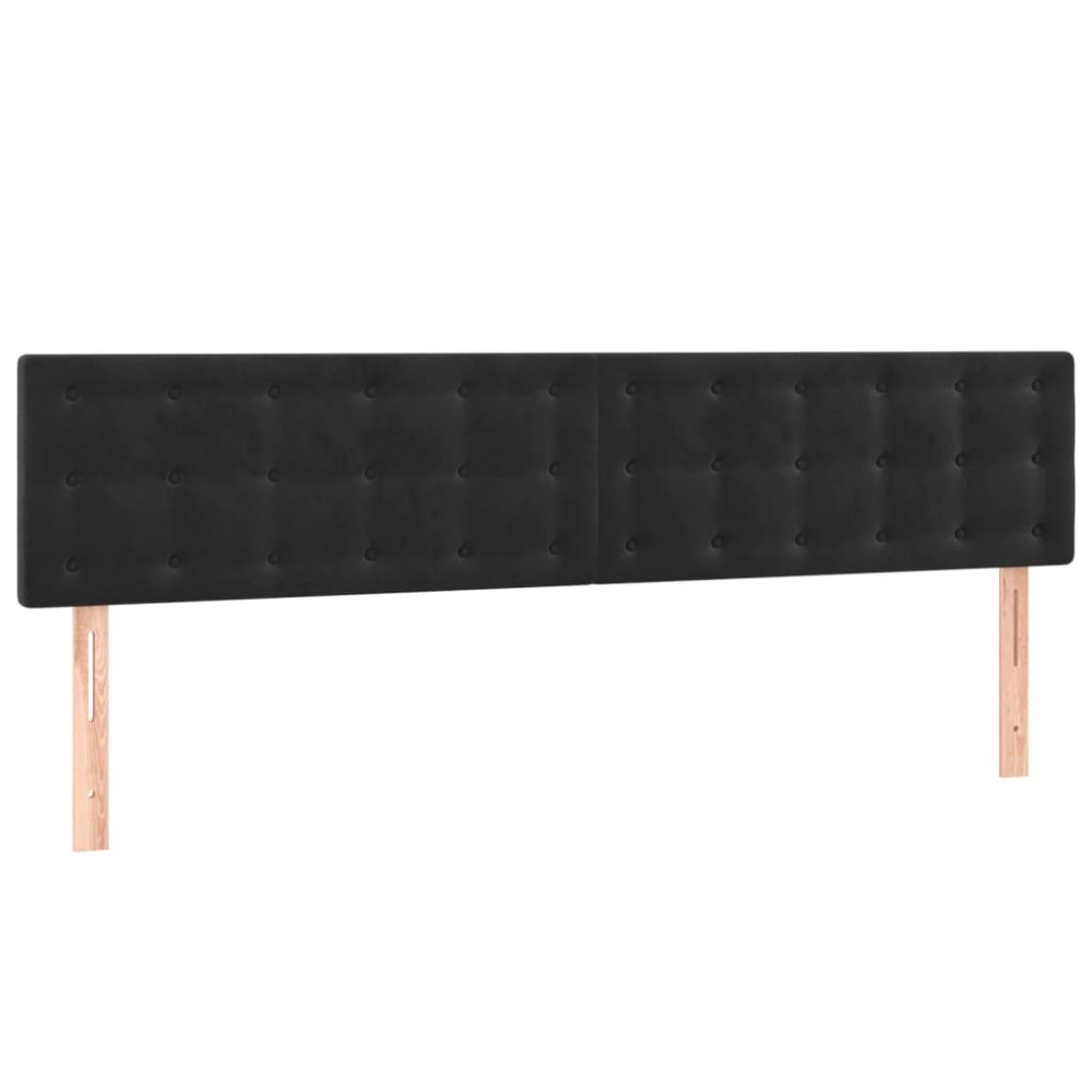 vidaXL Tăblii de pat, 2 buc, negru, 80x5x78/88 cm, catifea