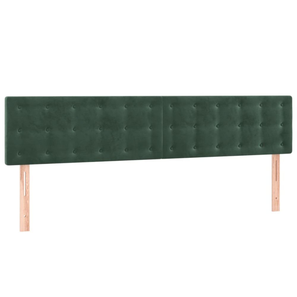 vidaXL Tăblii de pat, 2 buc, verde închis, 80x5x78/88 cm, catifea