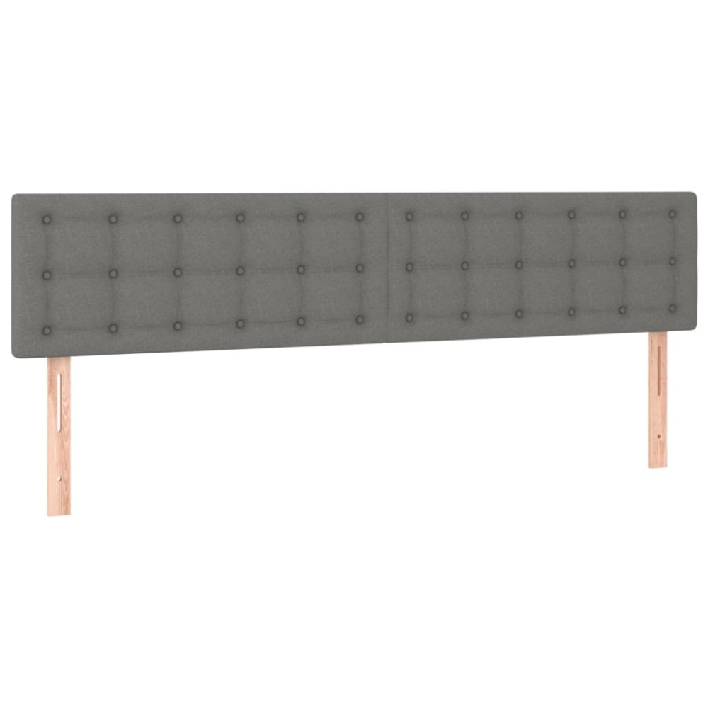 vidaXL Tăblii de pat, 2 buc, gri închis, 90x5x78/88 cm, textil