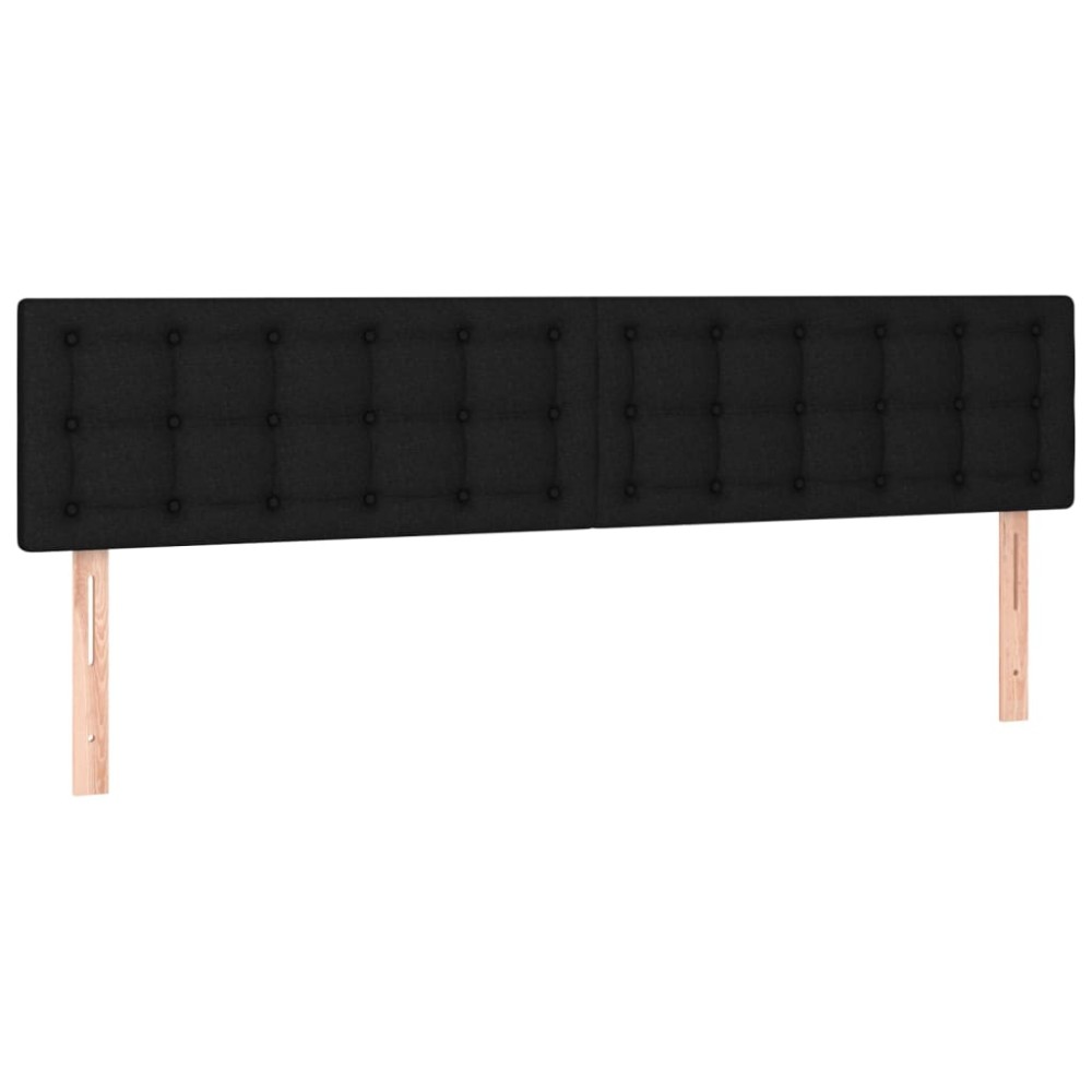 vidaXL Tăblii de pat, 2 buc, negru, 90x5x78/88 cm, textil