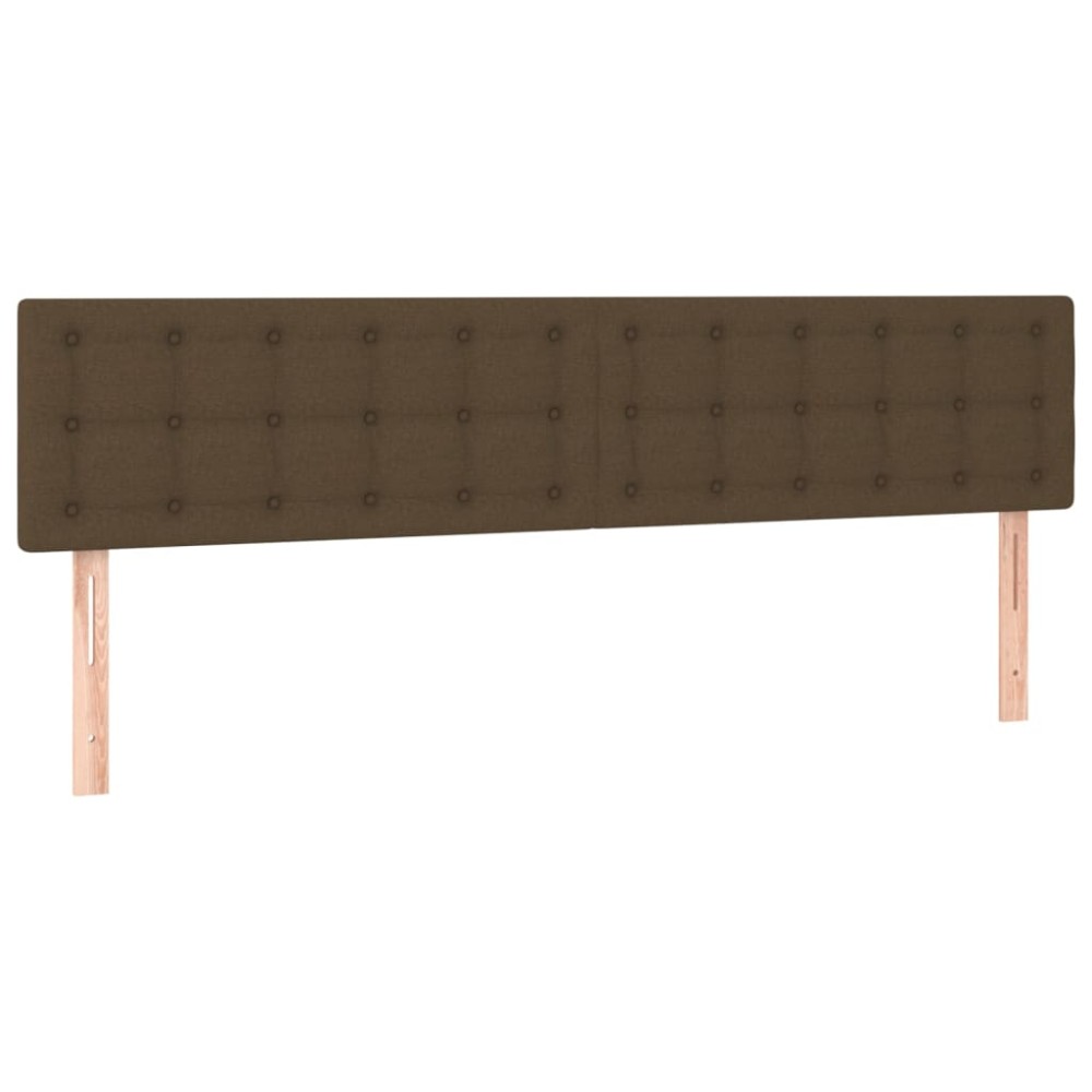 vidaXL Tăblii de pat, 2 buc, maro închis, 90x5x78/88 cm, textil