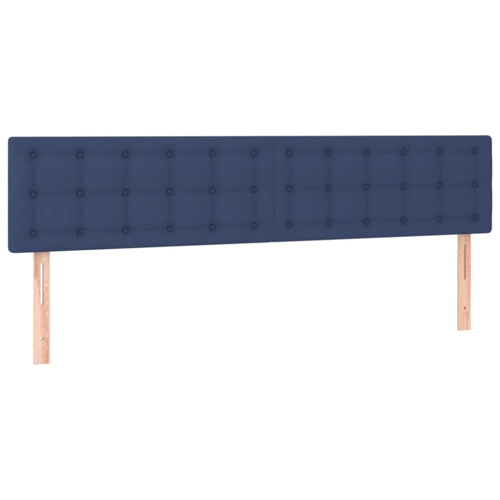 vidaXL Tăblii de pat, 2 buc, albastru, 90x5x78/88 cm, textil