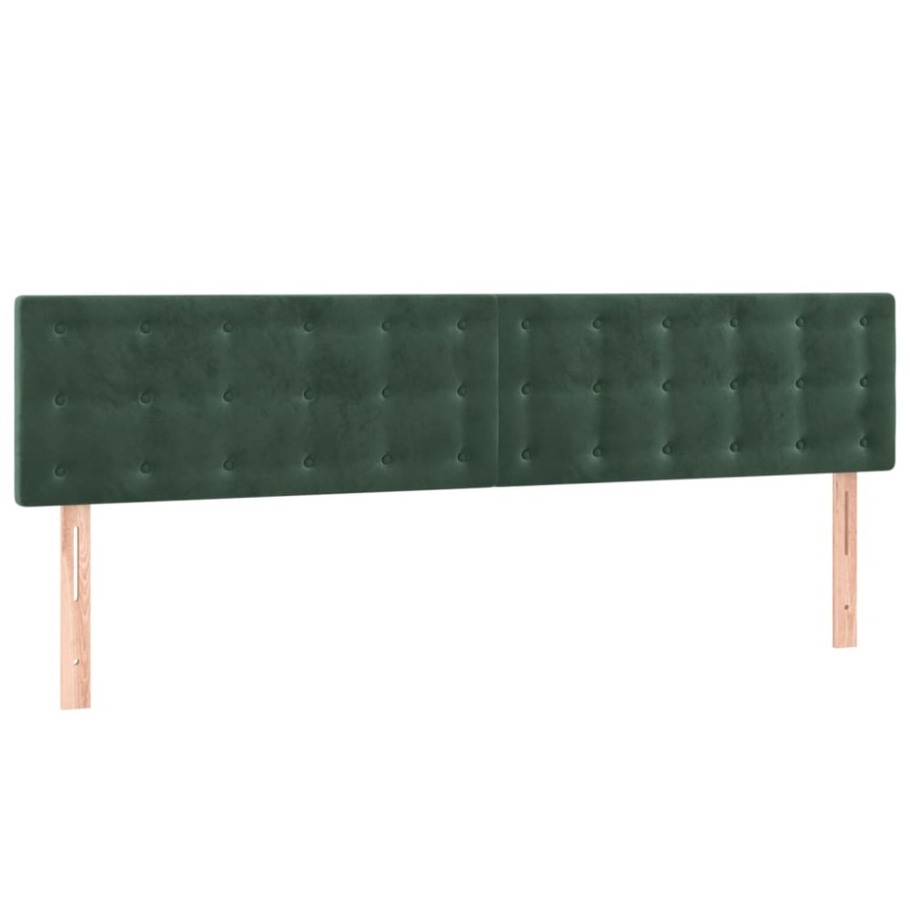 vidaXL Tăblii de pat, 2 buc, verde închis, 90x5x78/88 cm, catifea