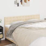 vidaXL Tăblii de pat, 2 buc, crem, 100x5x78/88 cm, textil