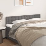 vidaXL Tăblii de pat, 2 buc, gri, 100x5x78/88 cm, piele ecologică