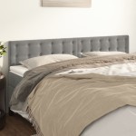 vidaXL Tăblii de pat, 2 buc, gri deschis, 100x5x78/88 cm, catifea vidaXL Tăblii de pat, 2 buc, gri deschis, 100x5x78/88 cm, catifea