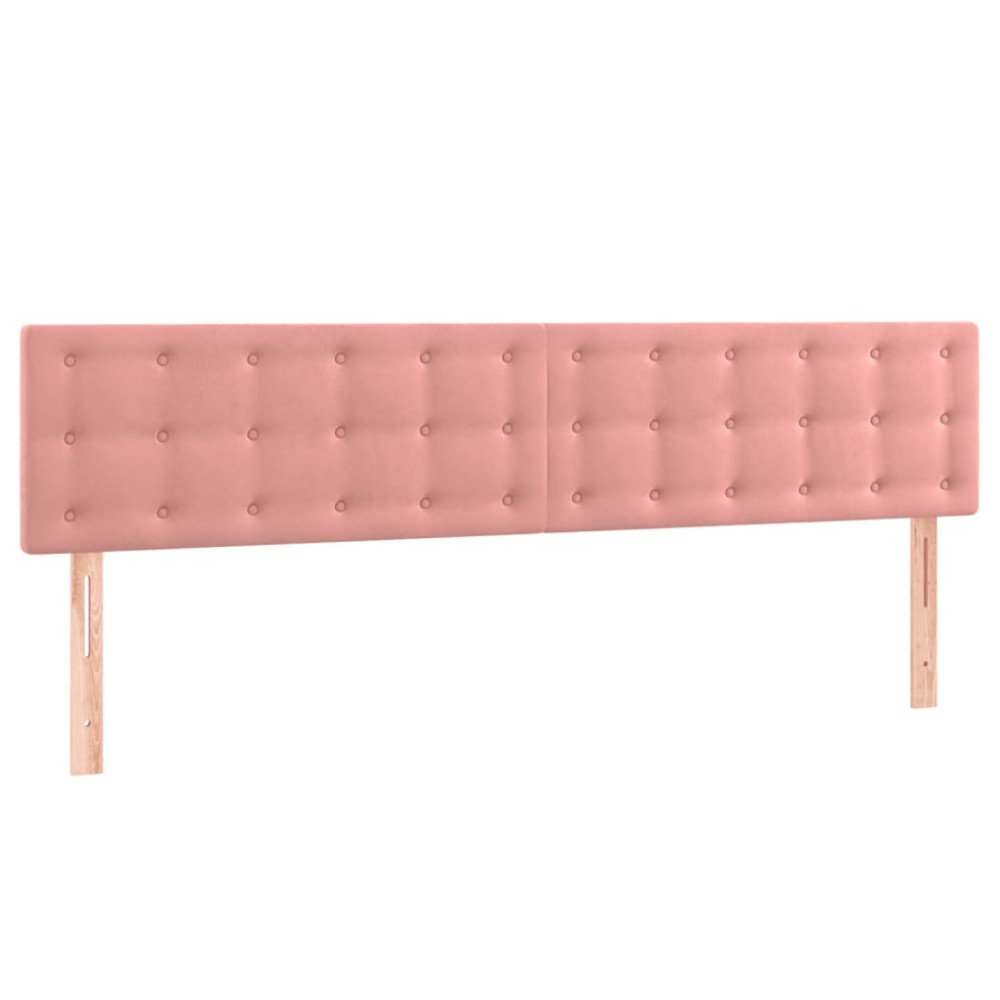 vidaXL Tăblii de pat, 2 buc, roz, 100x5x78/88 cm, catifea