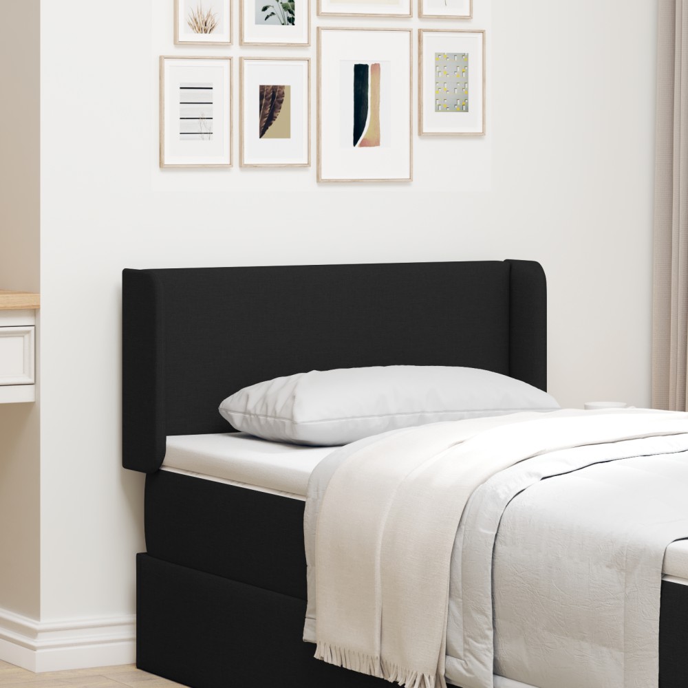 vidaXL Tăblie cap cu headboard Negru 40.5 x 4 x 40.5 cm țesătură