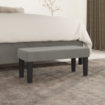 vidaXL Bancă, gri deschis, 70x30x30 cm, catifea vidaXL Bancă, gri deschis, 70x30x30 cm, catifea