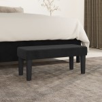vidaXL Bancă, negru, 70x30x30 cm, textil vidaXL Bancă, negru, 70x30x30 cm, textil