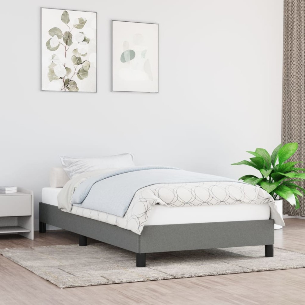 vidaXL Cadru de pat fără saltea, gri închis, 80x200 cm, textil