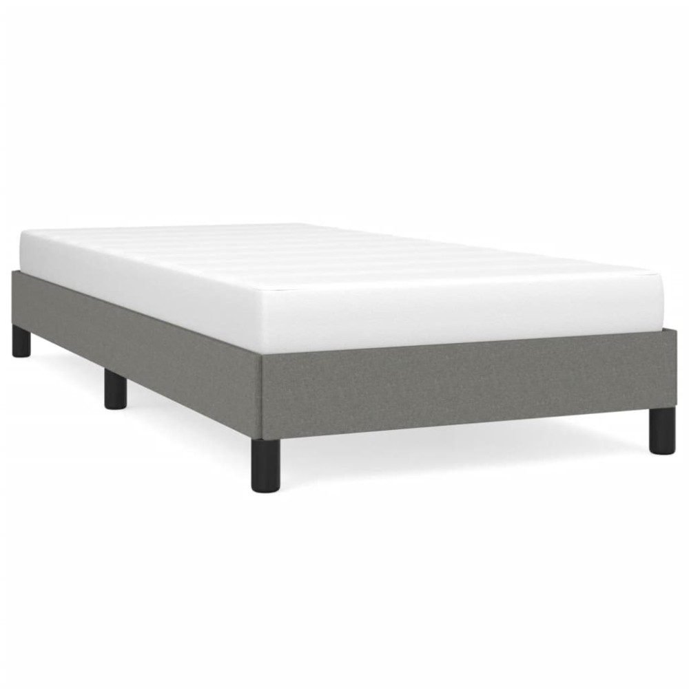 vidaXL Cadru de pat fără saltea, gri închis, 100x200 cm, textil