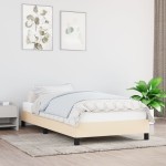 vidaXL Cadru de pat fără saltea, crem, 100x200 cm, textil vidaXL Cadru de pat fără saltea, crem, 100x200 cm, textil