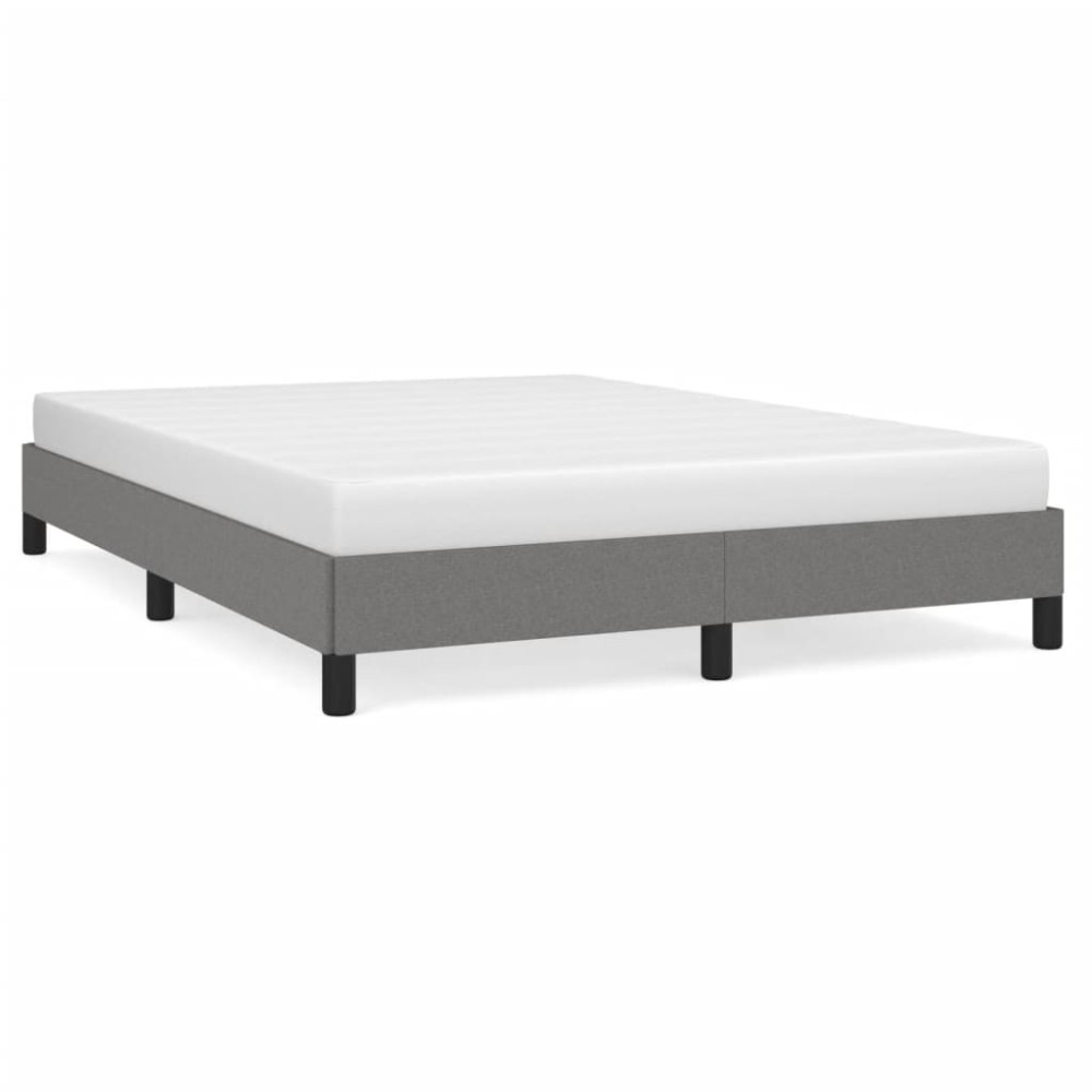 vidaXL Cadru de pat fără saltea, gri închis, 140x190 cm, textil
