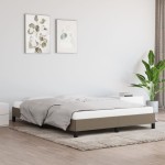 vidaXL Cadru de pat fără saltea, gri taupe, 140x190 cm, textil vidaXL Cadru de pat fără saltea, gri taupe, 140x190 cm, textil