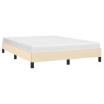 vidaXL Cadru de pat fără saltea, crem, 140x190 cm, textil
