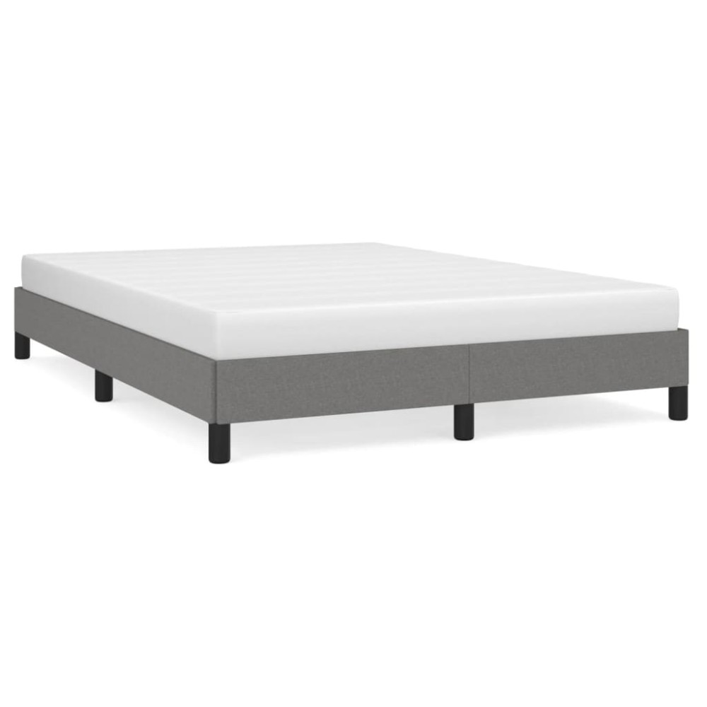 vidaXL Cadru de pat fără saltea, gri închis, 140x200 cm, textil
