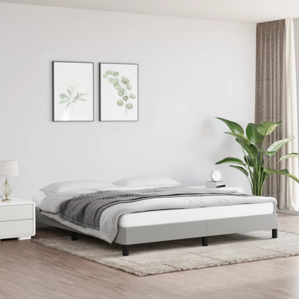 vidaXL Cadru de pat fără saltea, gri deschis, 160x200 cm, textil