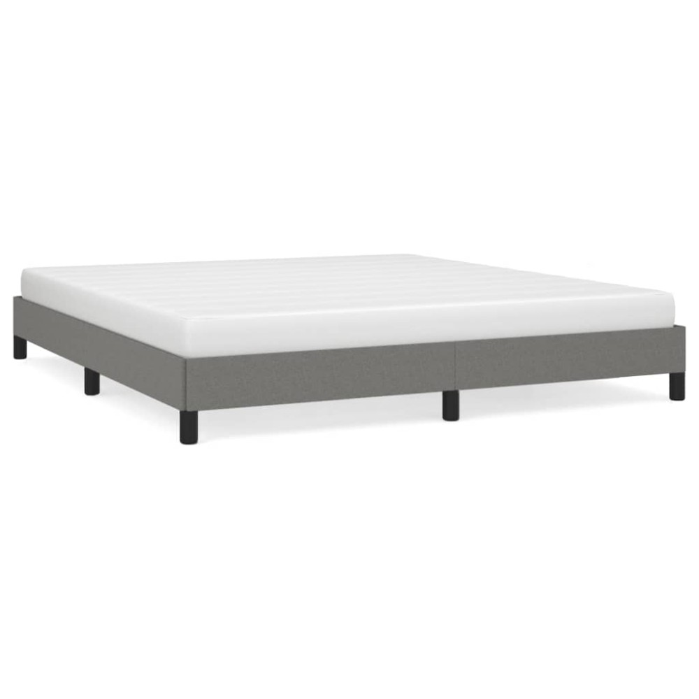 vidaXL Cadru de pat fără saltea, gri închis, 160x200 cm, textil