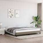 vidaXL Cadru de pat fără saltea, gri taupe, 200x200 cm, textil vidaXL Cadru de pat fără saltea, gri taupe, 200x200 cm, textil