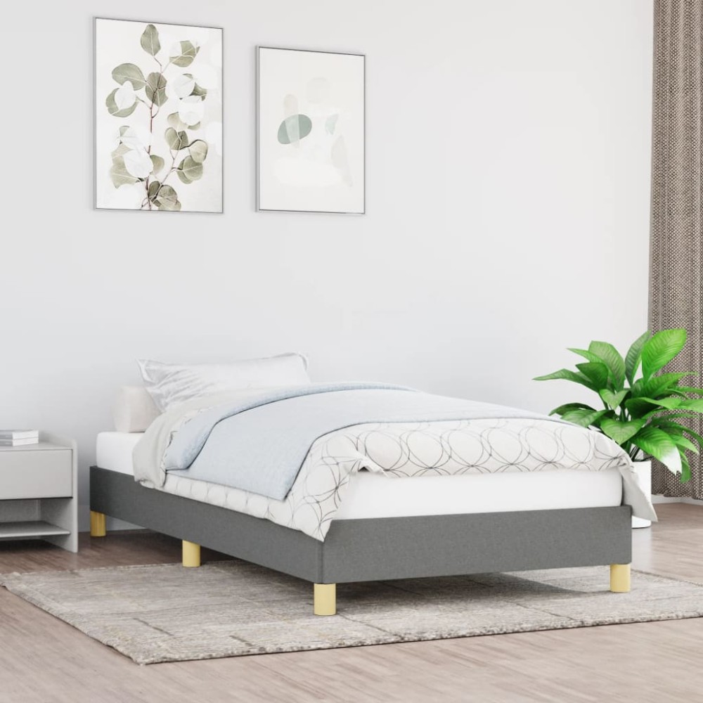 vidaXL Cadru de pat fără saltea, gri închis, 80x200 cm, textil