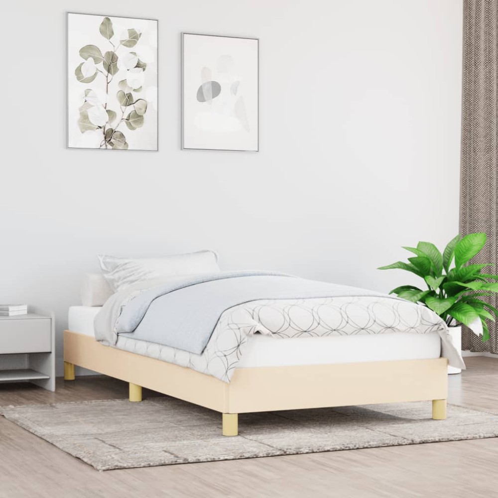 vidaXL Cadru de pat fără saltea cremă 80x200 cm țesătură