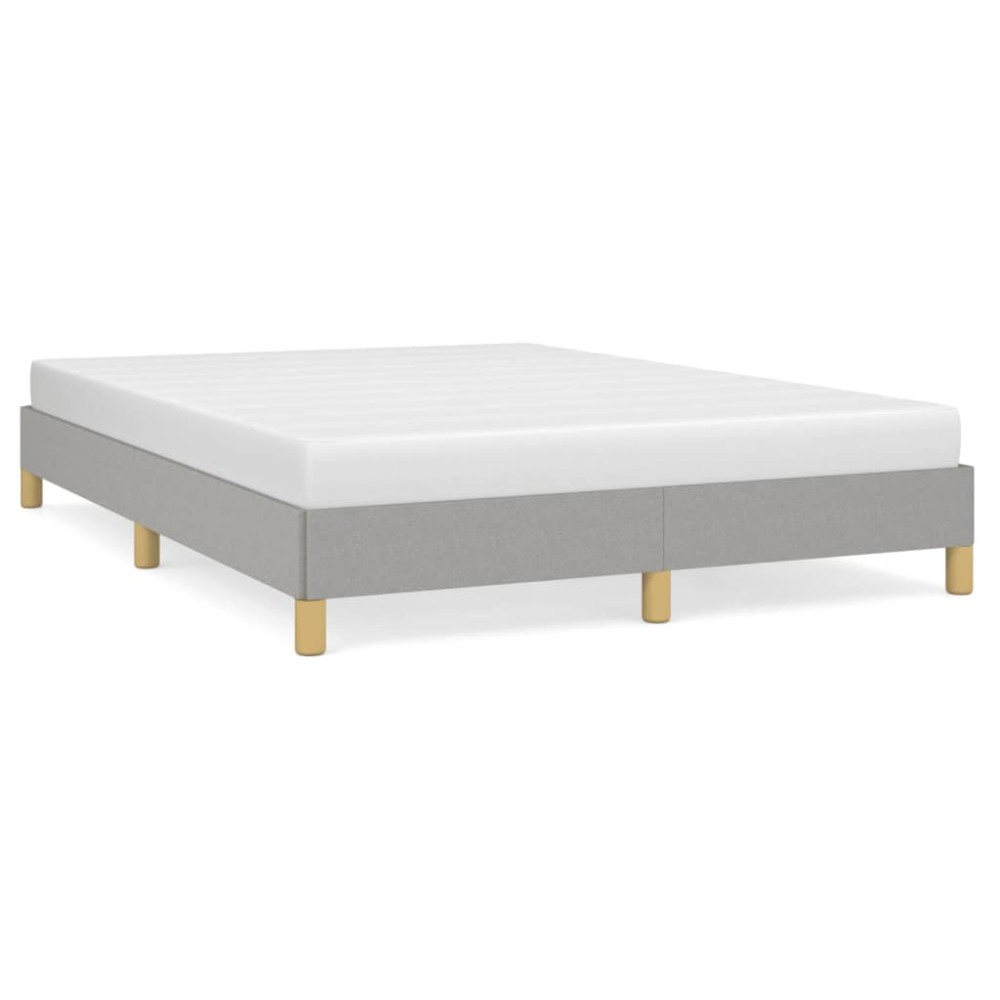 vidaXL Cadru de pat fără saltea, gri deschis, 140x190 cm, textil