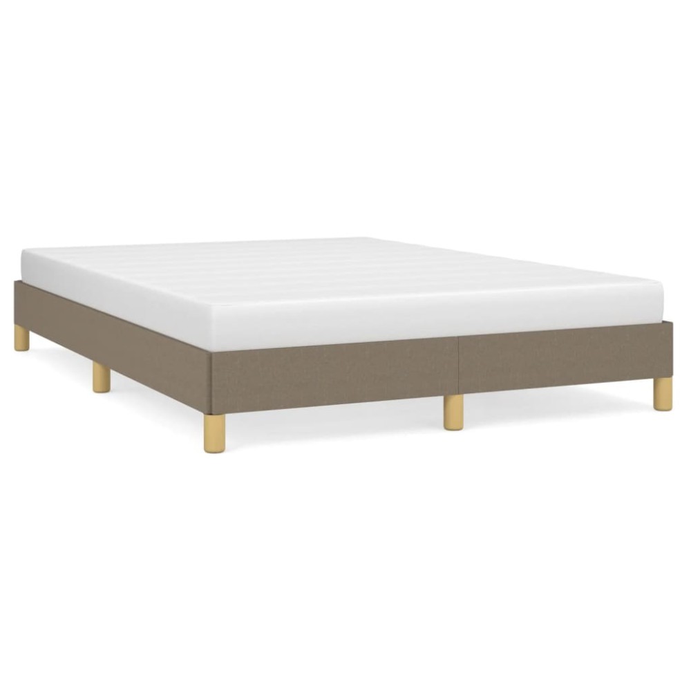vidaXL Cadru de pat fără saltea, gri taupe, 140x190 cm, textil