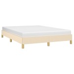vidaXL Cadru de pat fără saltea, crem, 140x190 cm, textil