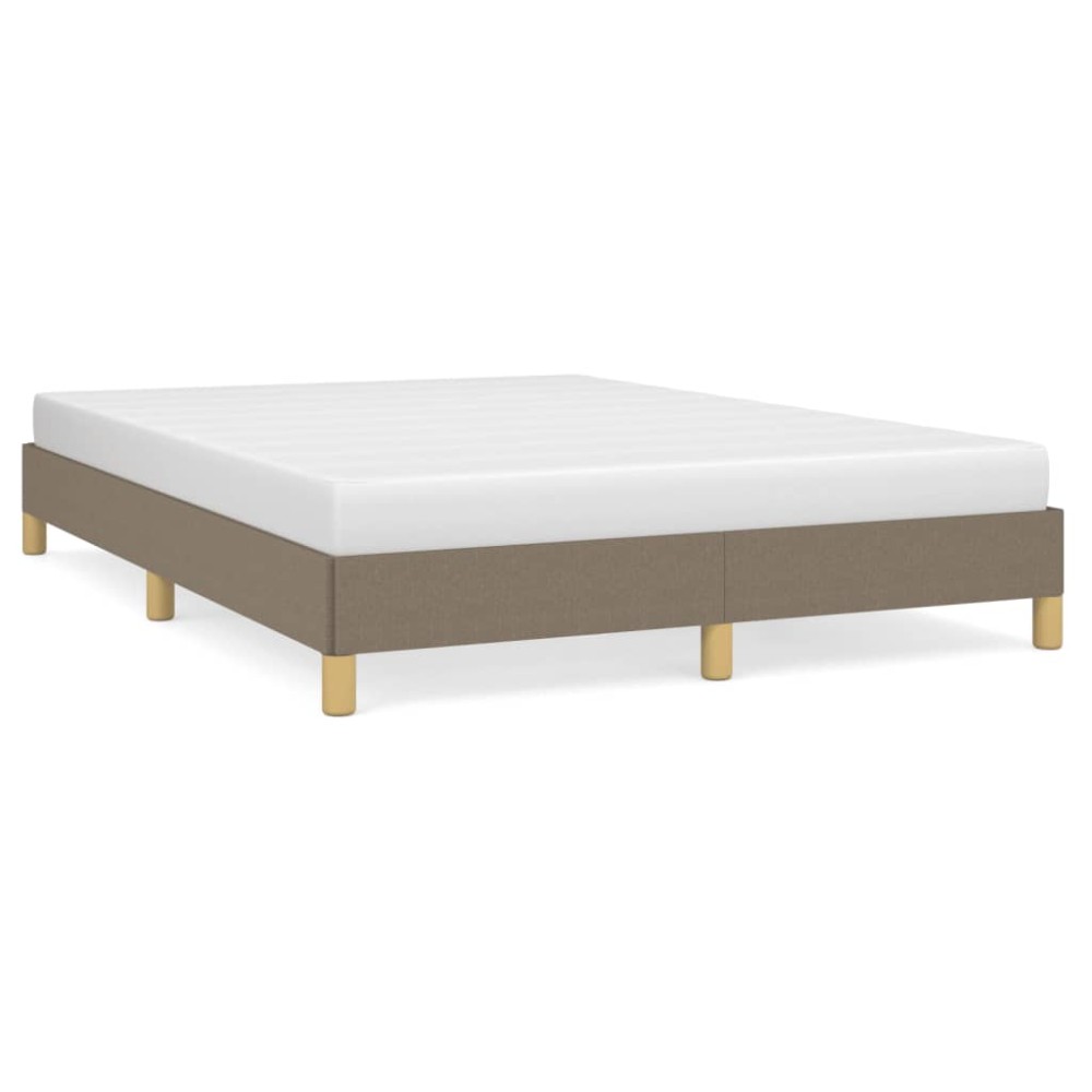 vidaXL Cadru de pat fără saltea, gri taupe, 140x200 cm, textil