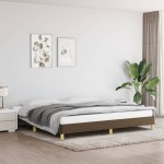 vidaXL Cadru de pat fără saltea, maro închis, 200x200 cm, textil vidaXL Cadru de pat fără saltea, maro închis, 200x200 cm, textil