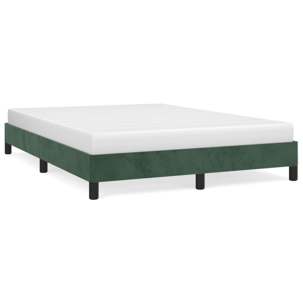 vidaXL Cadru de pat fără saltea, verde închis, 140x190 cm, catifea
