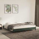 vidaXL Cadru de pat fără saltea, verde închis, 160x200 cm, catifea vidaXL Cadru de pat fără saltea, verde închis, 160x200 cm, catifea
