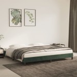 vidaXL Cadru de pat fără saltea, verde închis, 200x200 cm, catifea vidaXL Cadru de pat fără saltea, verde închis, 200x200 cm, catifea