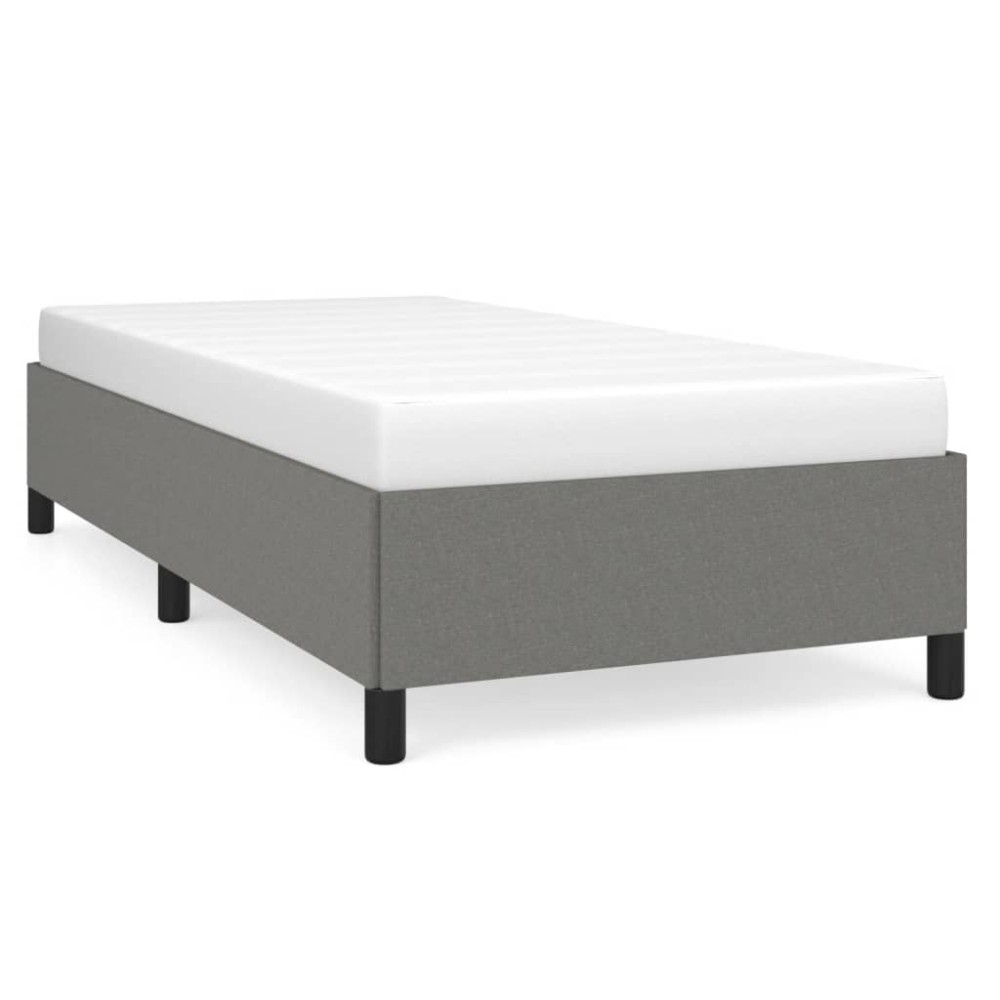 vidaXL Cadru de pat fără saltea, gri închis, 90x200 cm, textil